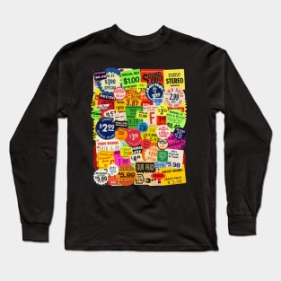 Retro Record Store Stickers Long Sleeve T-Shirt